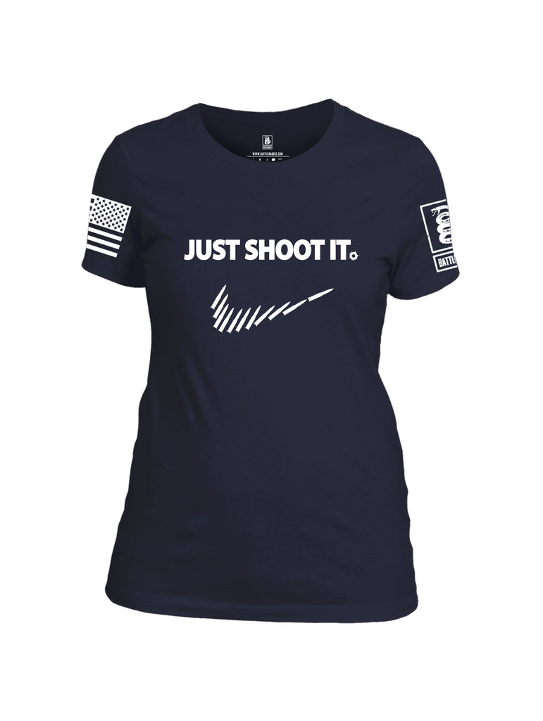 Battleraddle Just Shoot It Women Cotton Crew Neck T-Shirt