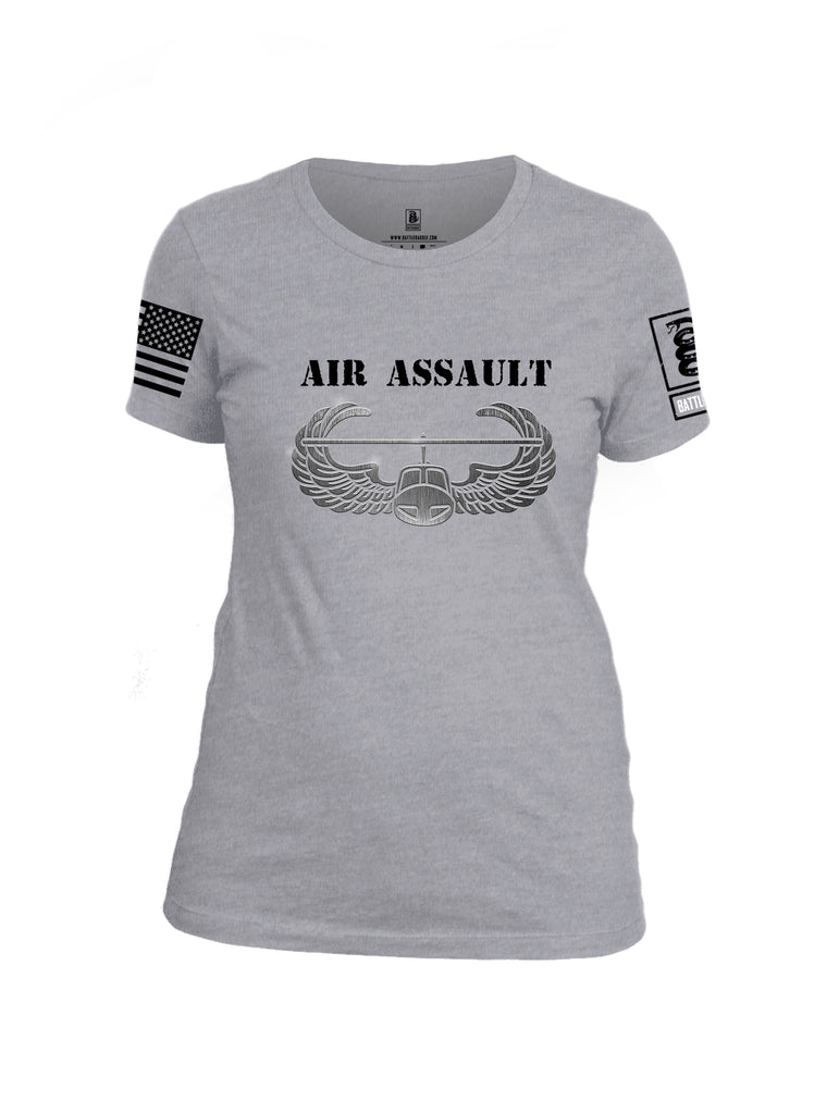 Battleraddle Air Assault Black Sleeve Print Womens Cotton Crew Neck T Shirt