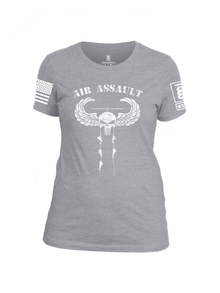 Battleraddle Air Assault Expounder White Sleeve Print Womens Cotton Crew Neck T Shirt