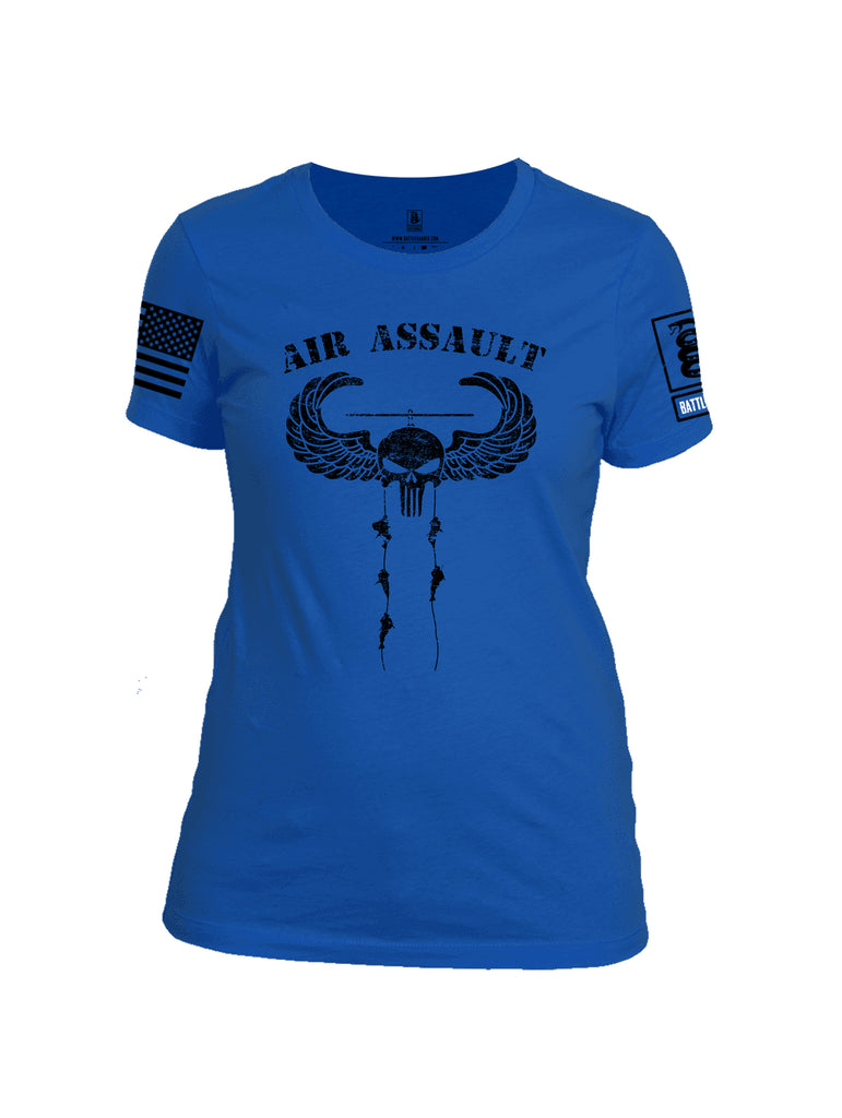 Battleraddle Air Assault Expounder Black Sleeve Print Womens Cotton Crew Neck T Shirt