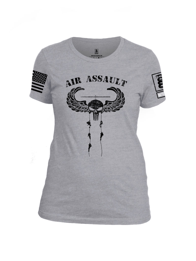 Battleraddle Air Assault Expounder Black Sleeve Print Womens Cotton Crew Neck T Shirt