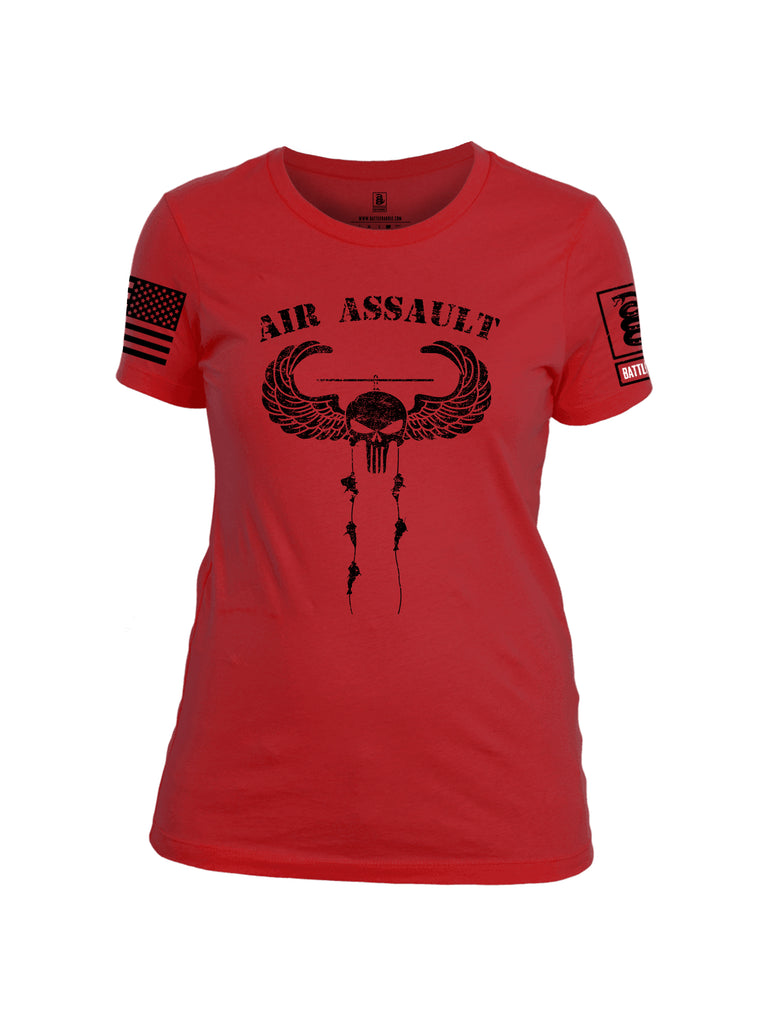 Battleraddle Air Assault Expounder Black Sleeve Print Womens Cotton Crew Neck T Shirt