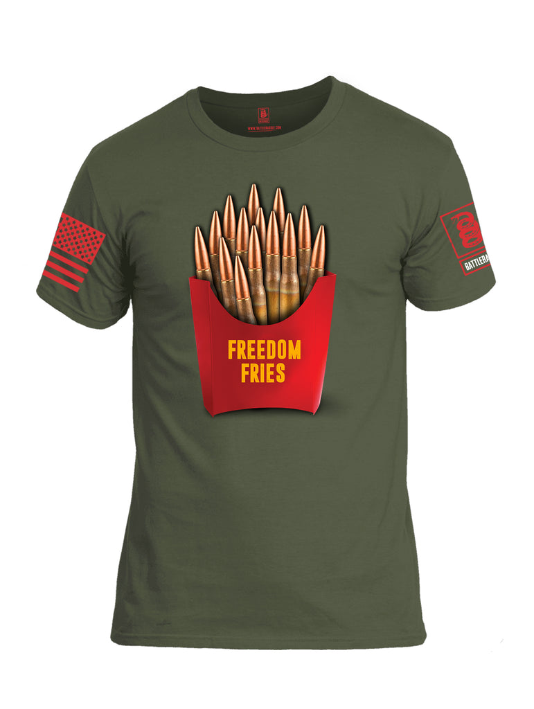 Battleraddle Freedom Fries Men Cotton Crew Neck T-Shirt