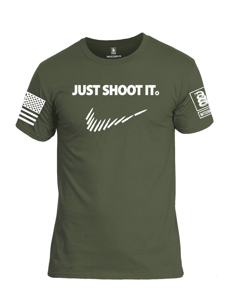 Battleraddle Just Shoot It Men Cotton Crew Neck T-Shirt