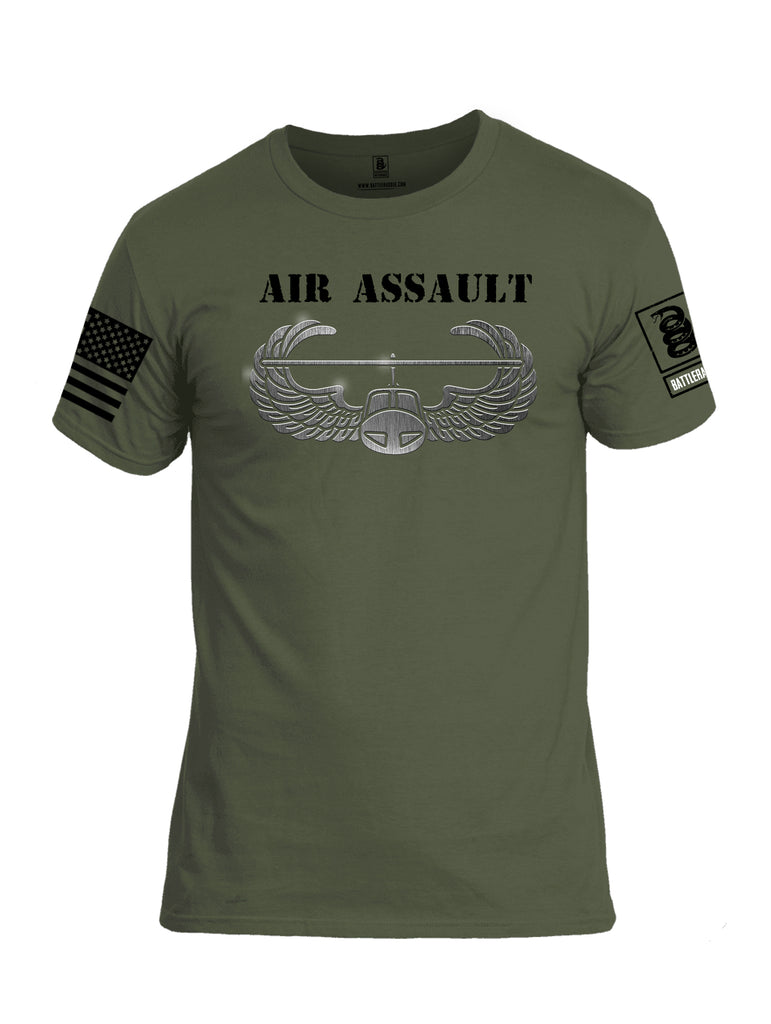 Battleraddle Air Assault Black Sleeve Print Mens Cotton Crew Neck T Shirt