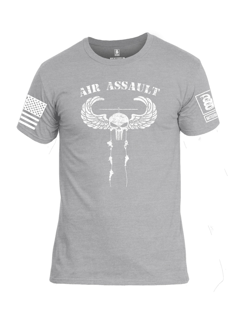 Battleraddle Air Assault Expounder White Sleeve Print Mens Cotton Crew Neck T Shirt