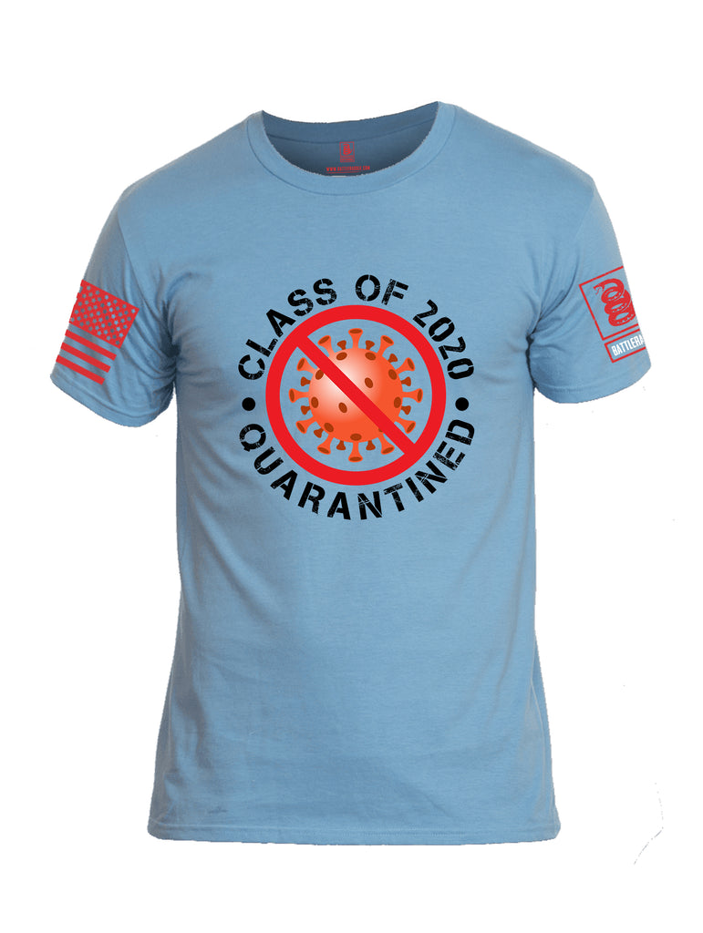 Battleraddle Class Of 2020 Quarantined Red Sleeve Print Mens Cotton Crew Neck T Shirt
