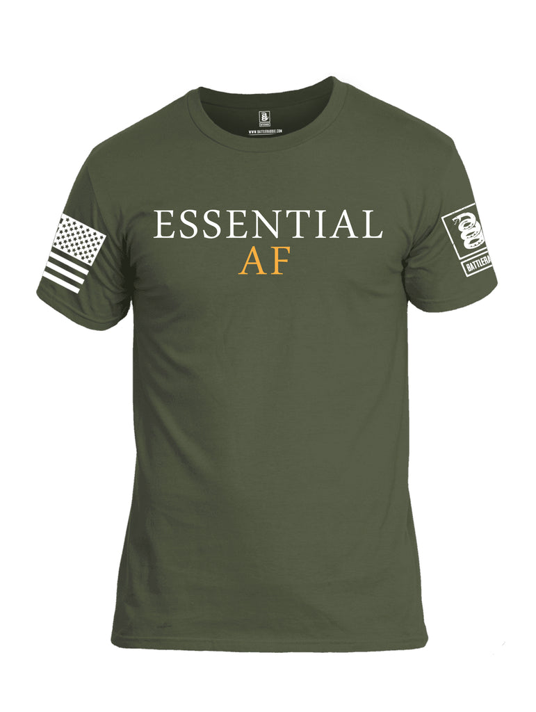 Battleraddle Essential AF White Sleeve Print Mens Cotton Crew Neck T Shirt