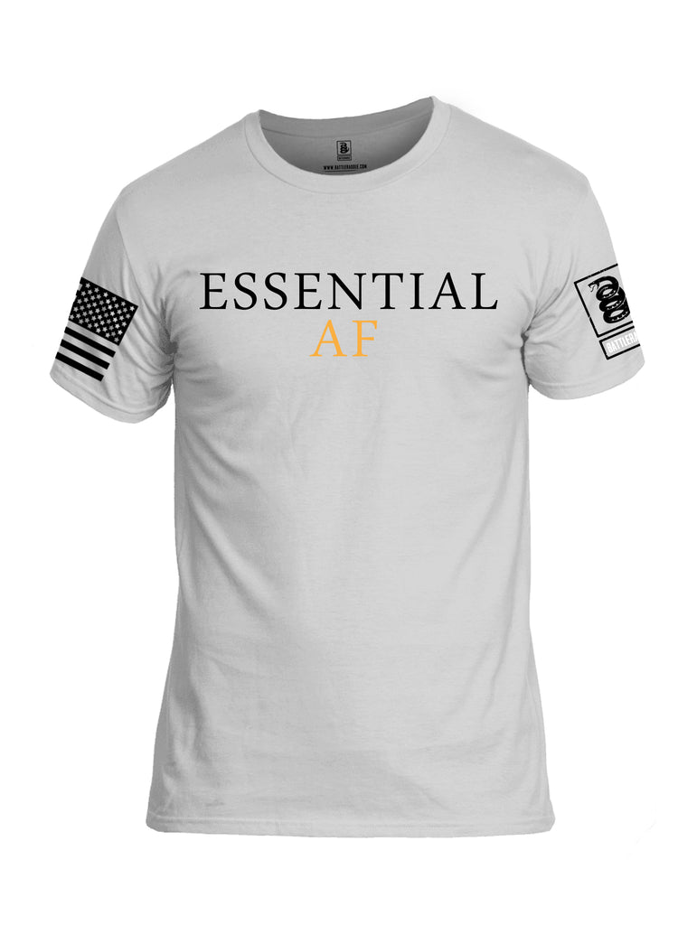 Battleraddle Essential AF White Sleeve Print Mens Cotton Crew Neck T Shirt