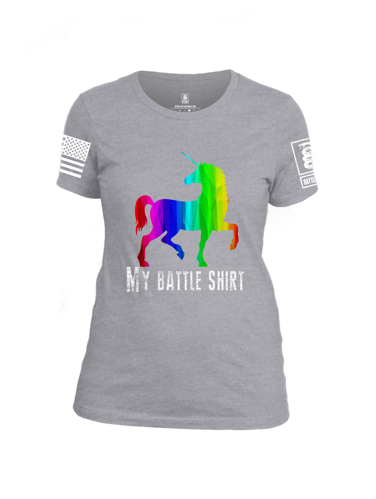 Battleraddle My Battle Shirt White Sleeve Print Womens Cotton Crew Neck T Shirt