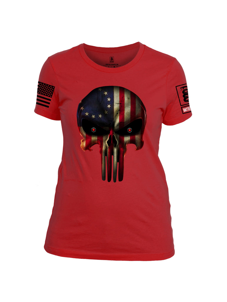 Battleraddle Expounder Colony Flag Black Sleeve Print Womens Cotton Crew Neck T Shirt