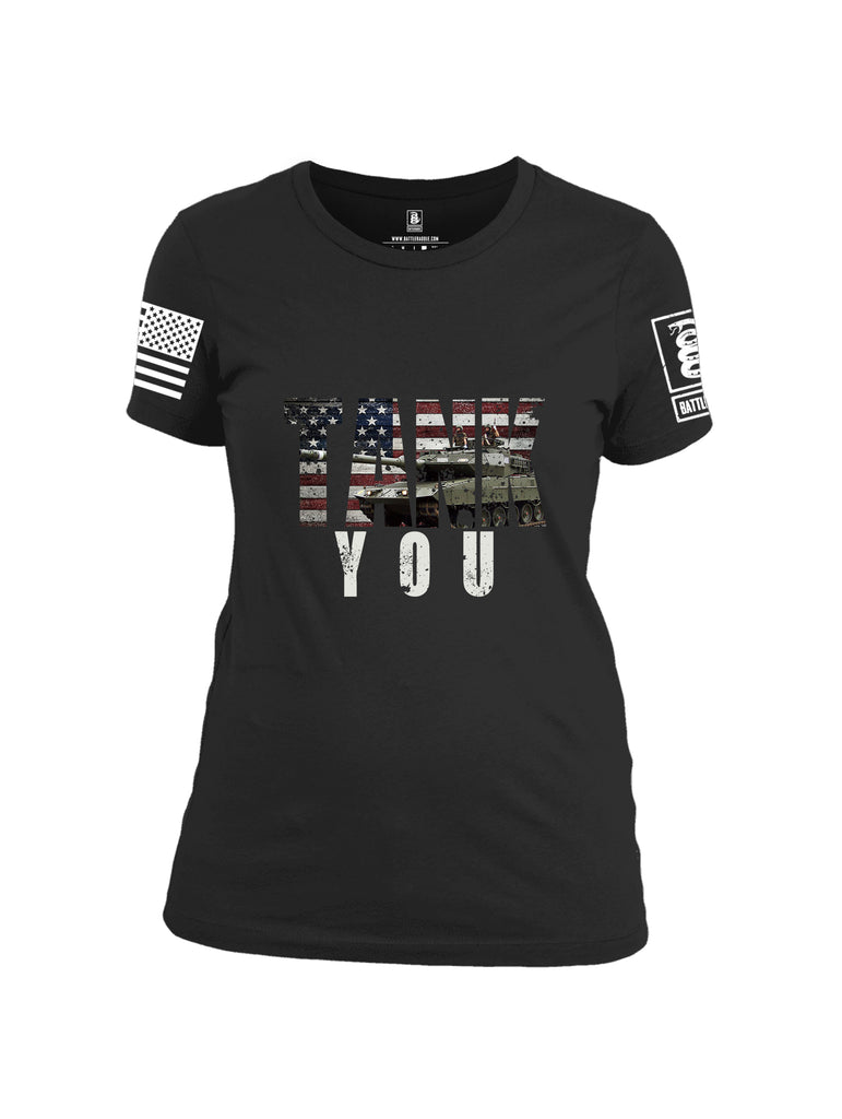 Battleraddle Tank You White Sleeve Print Womens Cotton Crew Neck T Shirt