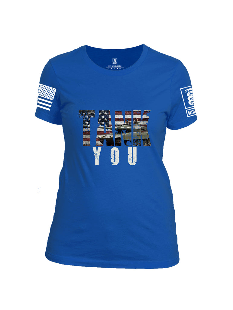 Battleraddle Tank You White Sleeve Print Womens Cotton Crew Neck T Shirt