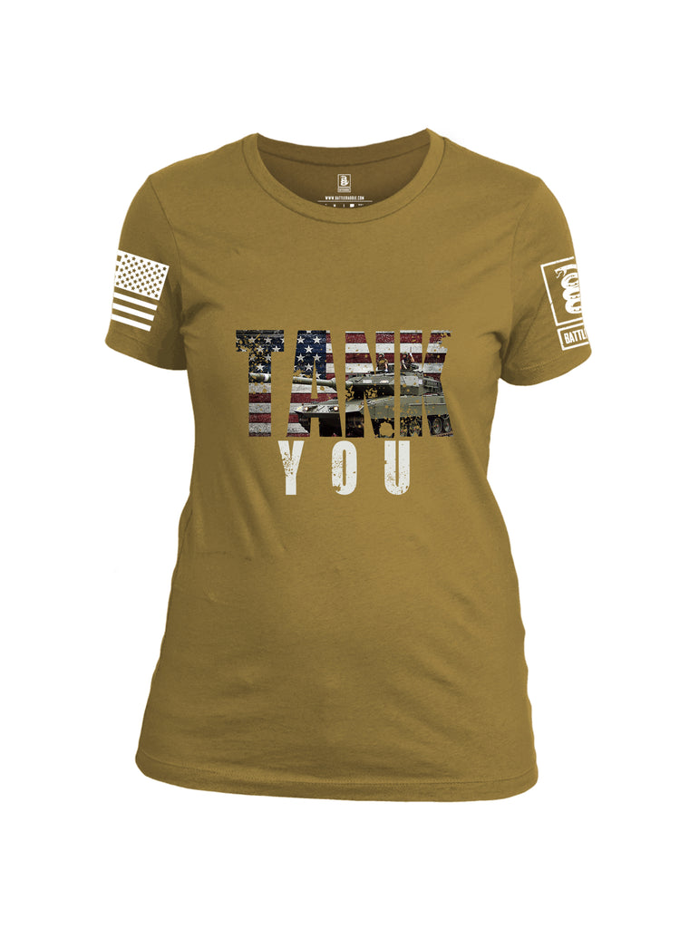 Battleraddle Tank You White Sleeve Print Womens Cotton Crew Neck T Shirt