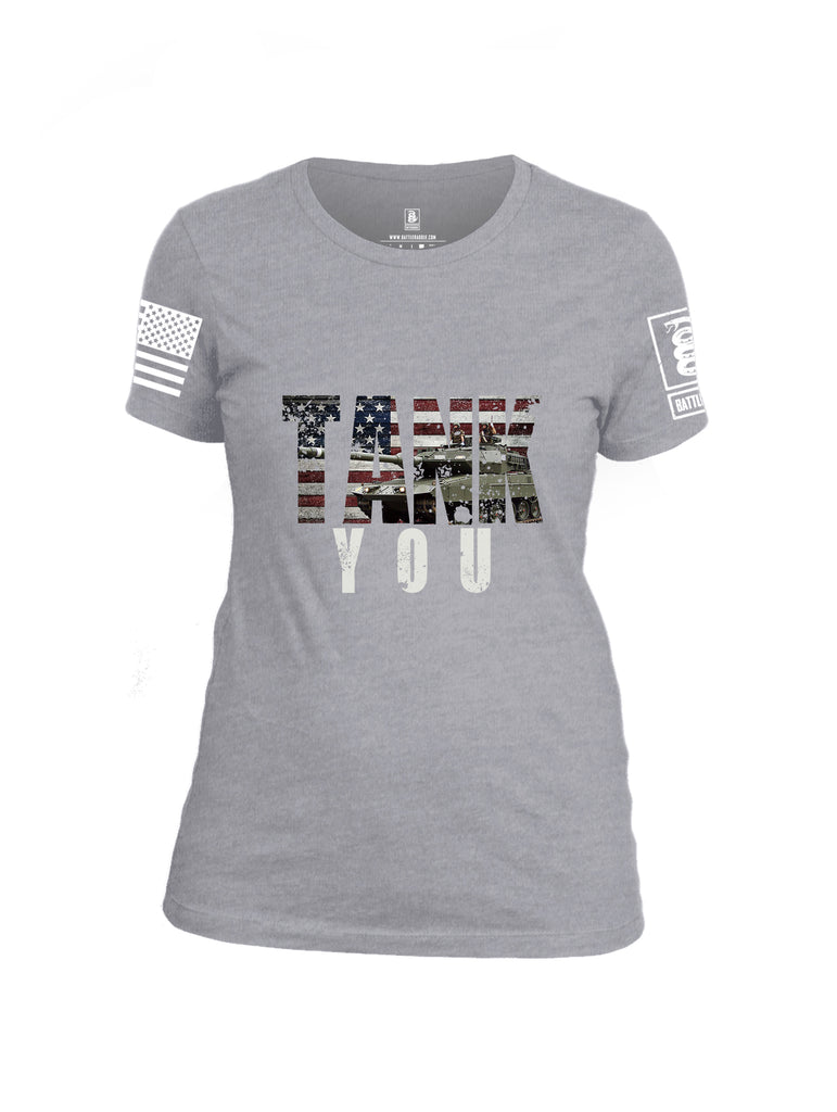 Battleraddle Tank You White Sleeve Print Womens Cotton Crew Neck T Shirt