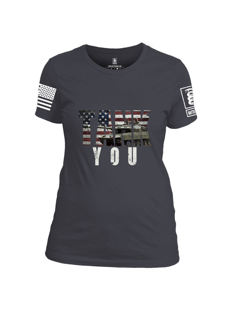Battleraddle Tank You White Sleeve Print Womens Cotton Crew Neck T Shirt