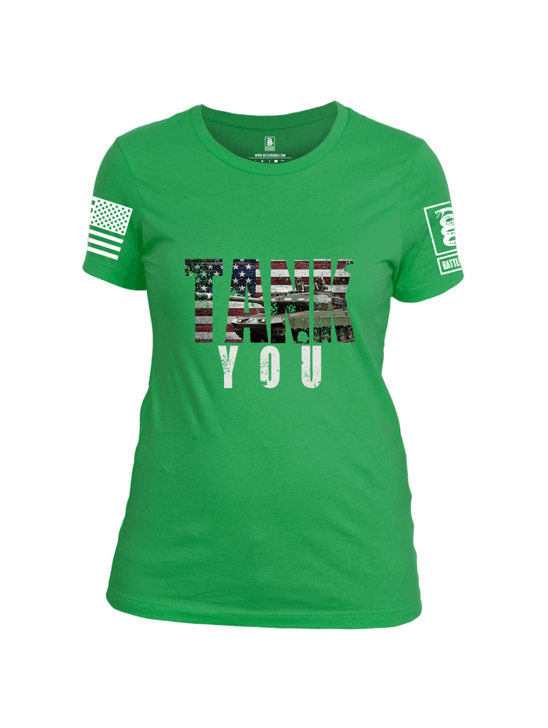 Battleraddle Tank You White Sleeve Print Womens Cotton Crew Neck T Shirt