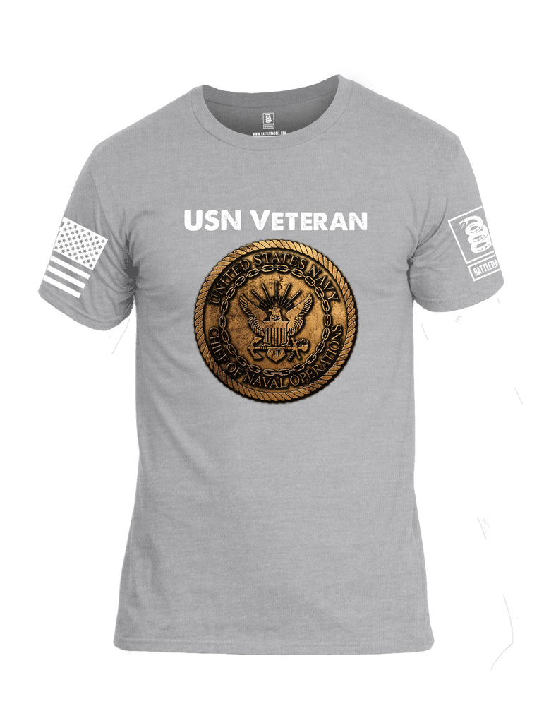 Battleraddle USN Veteran Chief Of Naval Operations White Sleeve Print Mens Cotton Crew Neck T Shirt