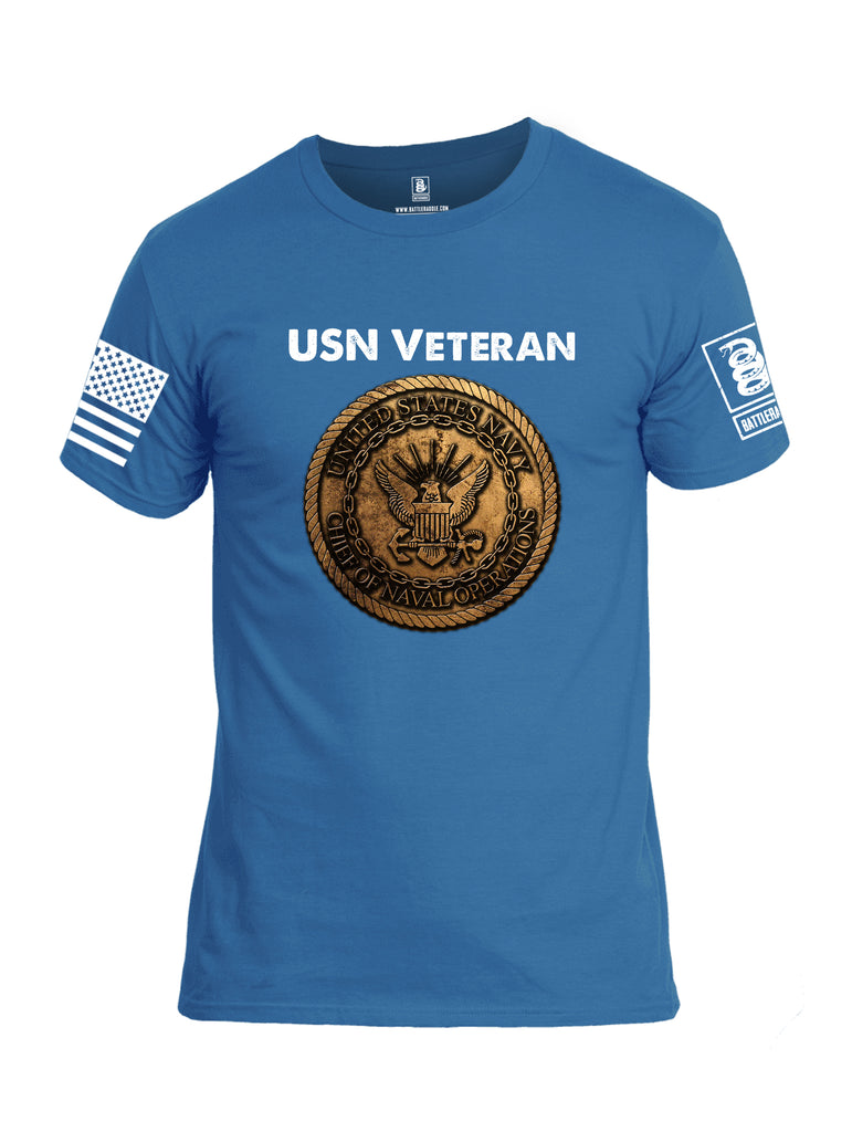 Battleraddle USN Veteran Chief Of Naval Operations White Sleeve Print Mens Cotton Crew Neck T Shirt