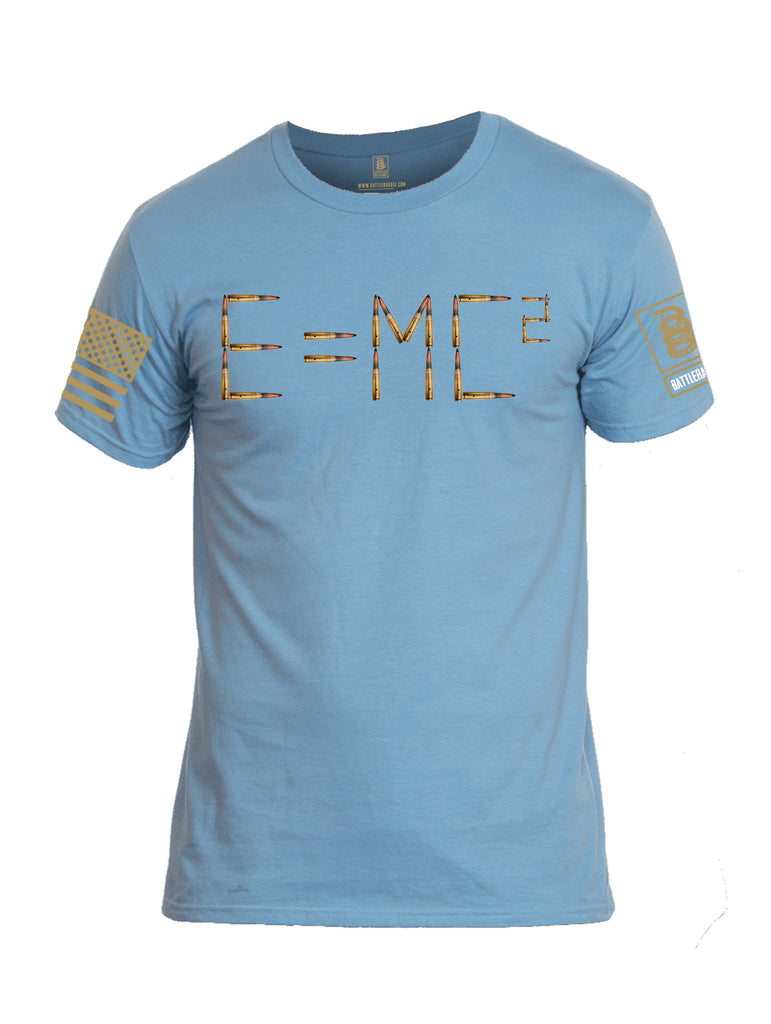 Battleraddle E=MC2 Brass Sleeve Print Mens Cotton Crew Neck T Shirt