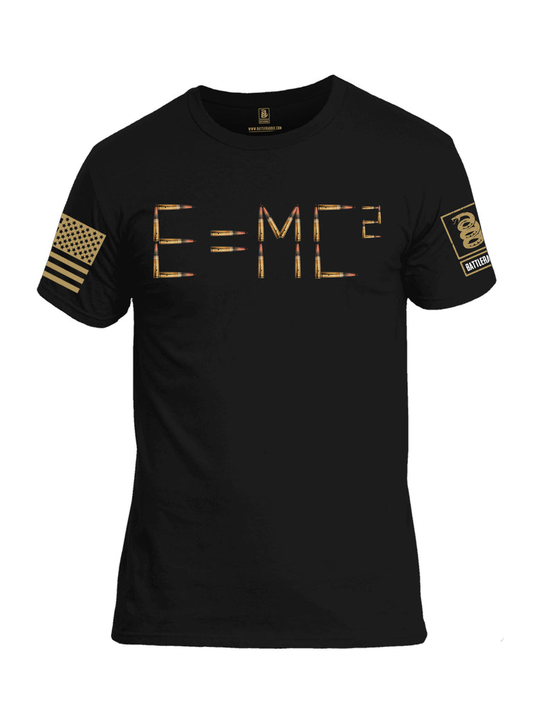 Battleraddle E=MC2 Brass Sleeve Print Mens Cotton Crew Neck T Shirt