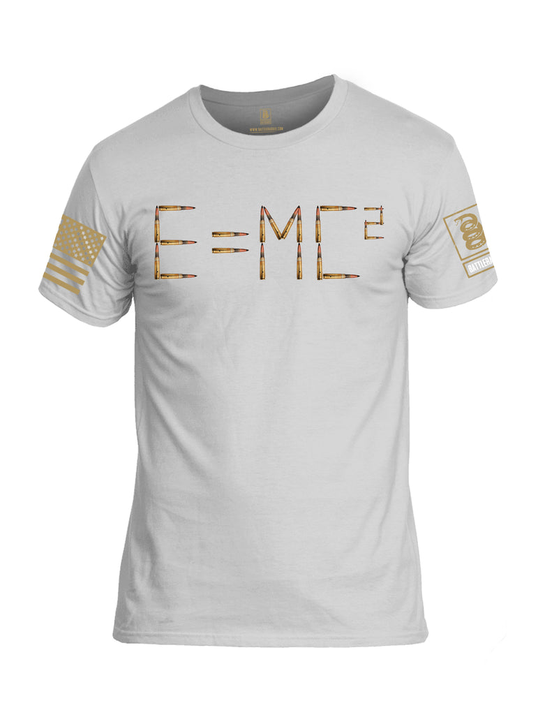 Battleraddle E=MC2 Brass Sleeve Print Mens Cotton Crew Neck T Shirt