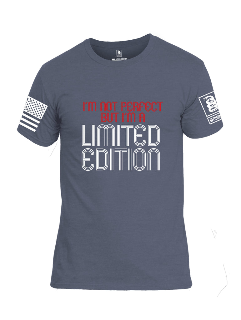 Battleraddle Im Not Perfect But Im A Limited Edition White Sleeve Print Mens Cotton Crew Neck T Shirt