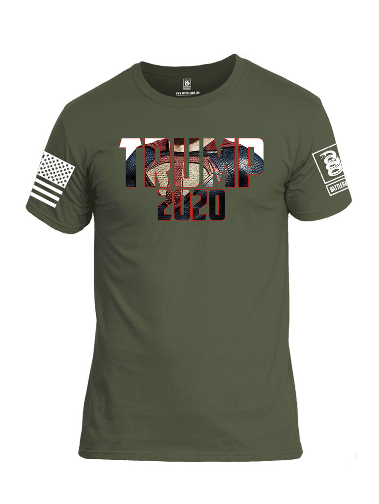 Battleraddle Super Trump 2020 White Sleeve Print Mens Cotton Crew Neck T Shirt