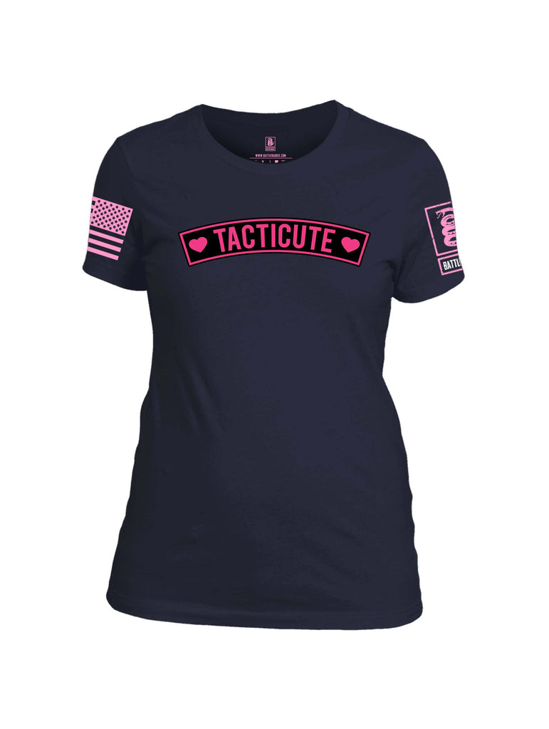 Battleraddle Tacticute Pink Sleeve Print Womens 100% Battlefit Polyester Crew Neck T Shirt