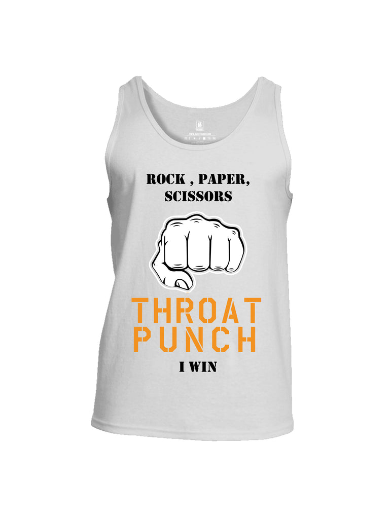 Battleraddle Rock Paper Scissors Throat Punch I Win Mens Cotton Tank Top