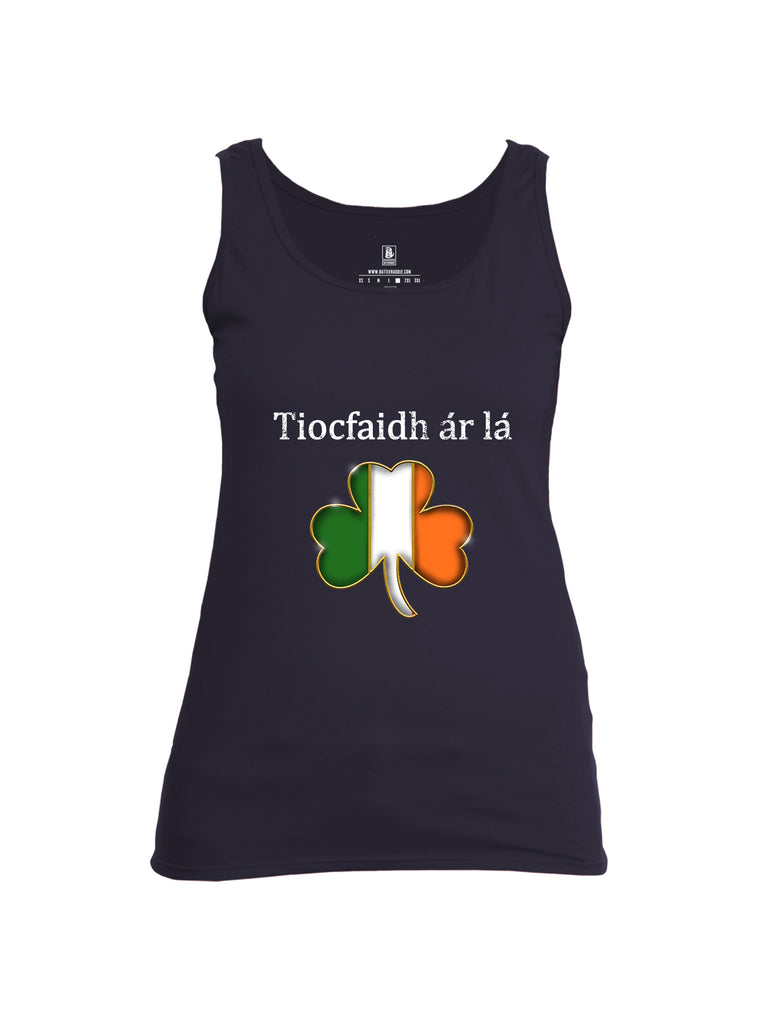 Battleraddle Tiocfaidh ar la Irish Flag Clover Womens Cotton Tank Top