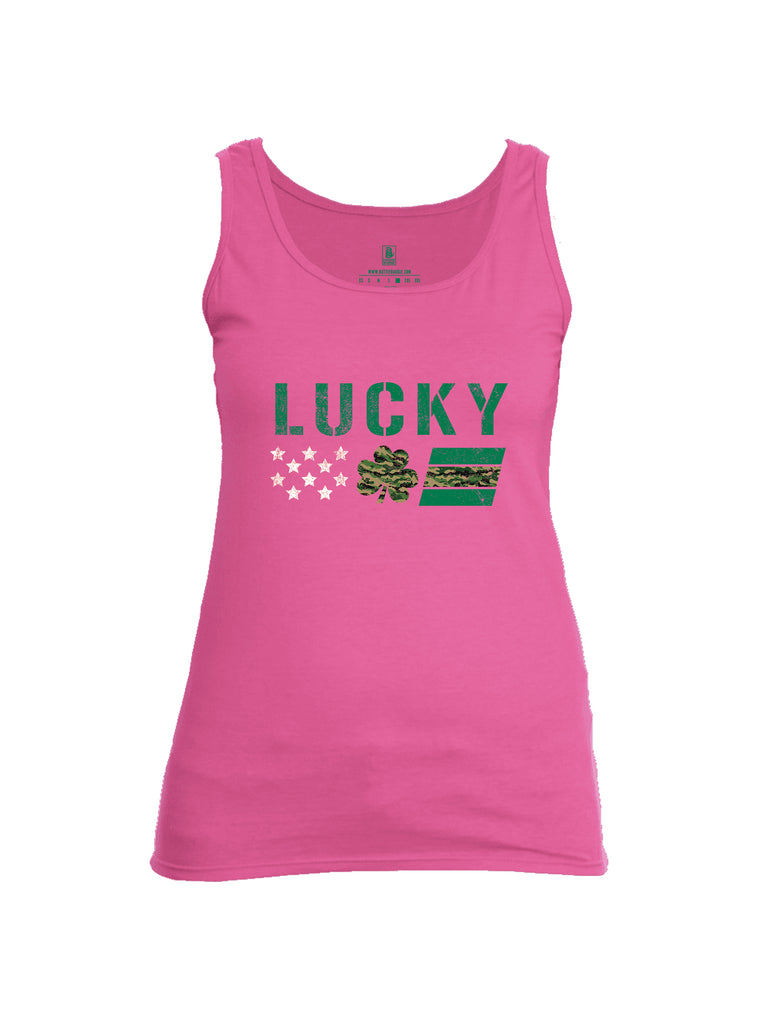 Battleraddle Lucky Leaf Womens Cotton Tank Top