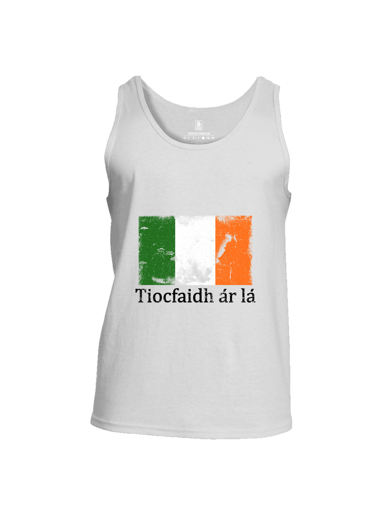 Battleraddle Tiocfaidh ar la Irish Flag Black Mens Cotton Tank Top
