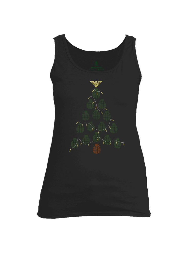 Battleraddle Christmas Greenery Grenade Tree Bomb Womens Cotton Tank Top