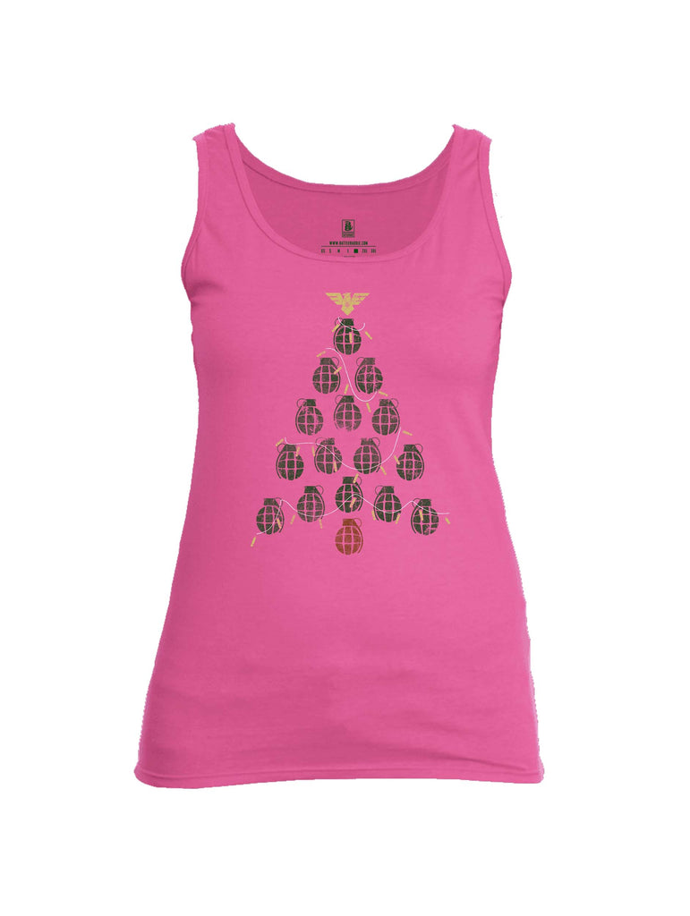 Battleraddle Christmas Greenery Grenade Tree Bomb Womens Cotton Tank Top