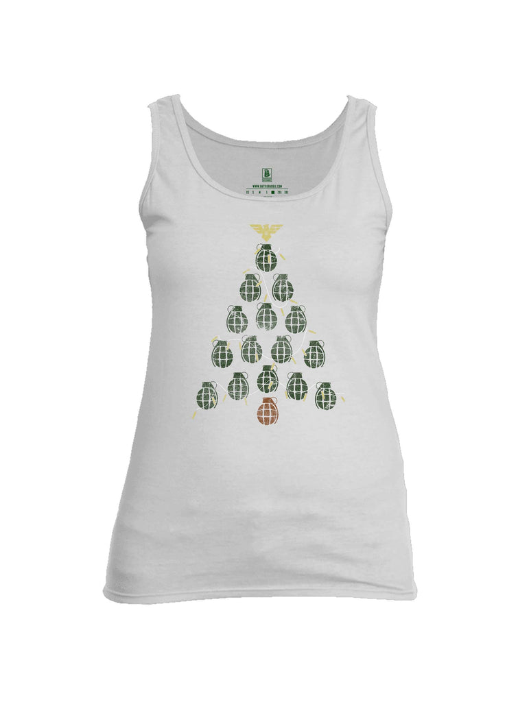 Battleraddle Christmas Greenery Grenade Tree Bomb Womens Cotton Tank Top