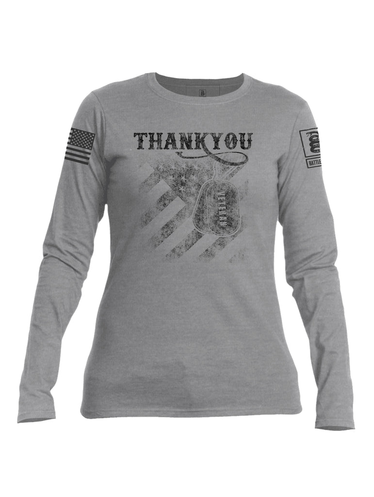 Battleraddle Thank You Veteran Womens Cotton Crew Neck Sweatshirt