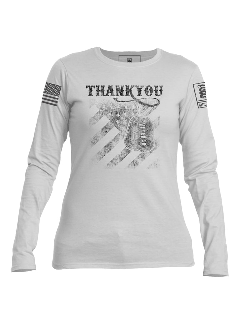 Battleraddle Thank You Veteran Womens Cotton Crew Neck Sweatshirt