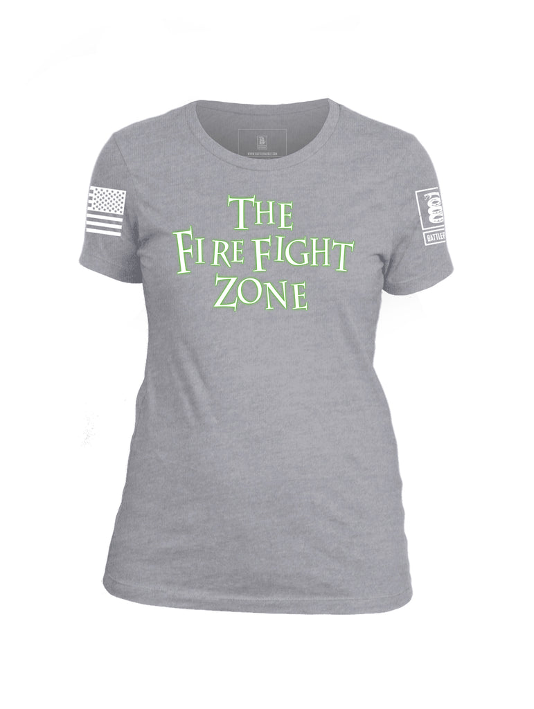 Battleraddle The Fire Fight Zone Womens 100% Battlefit Polyester Crew Neck T Shirt