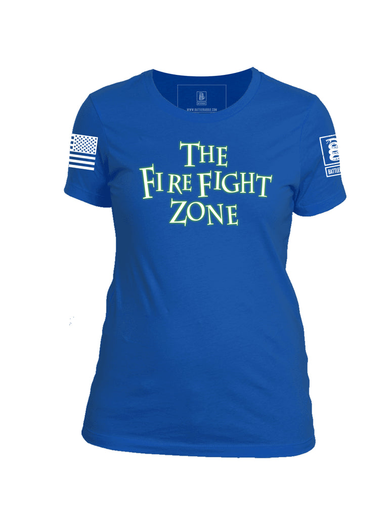 Battleraddle The Fire Fight Zone Womens 100% Battlefit Polyester Crew Neck T Shirt