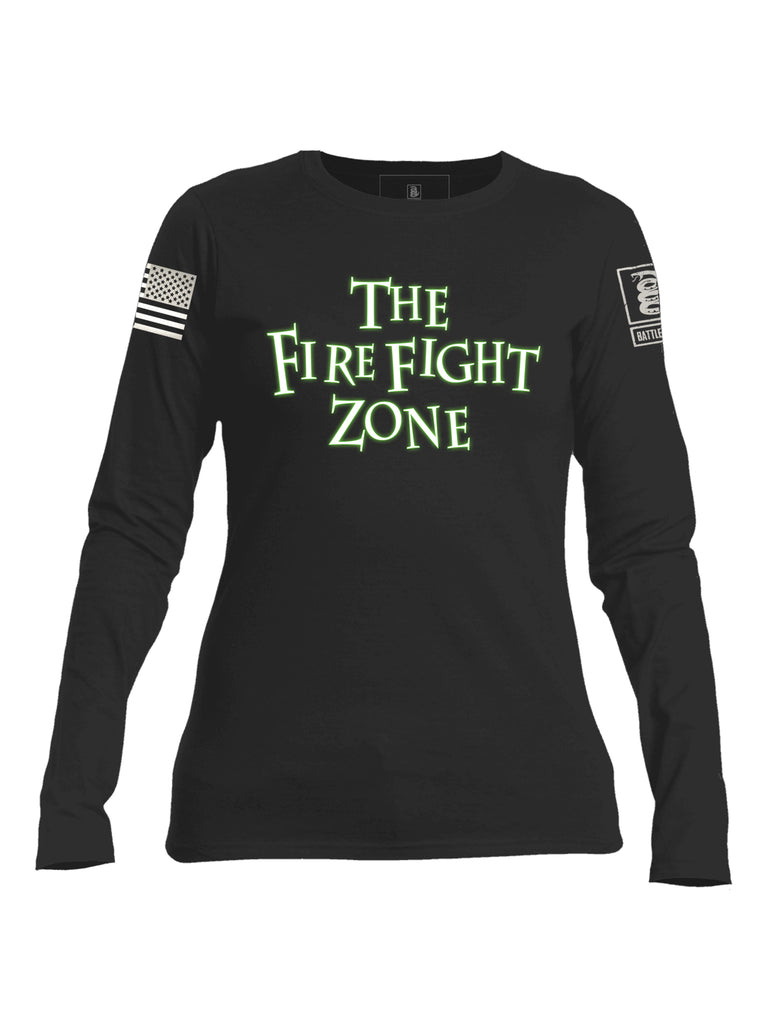 Battleraddle The Fire Fight Zone Womens Cotton Crew Neck Long Sleeve Sweatshirt