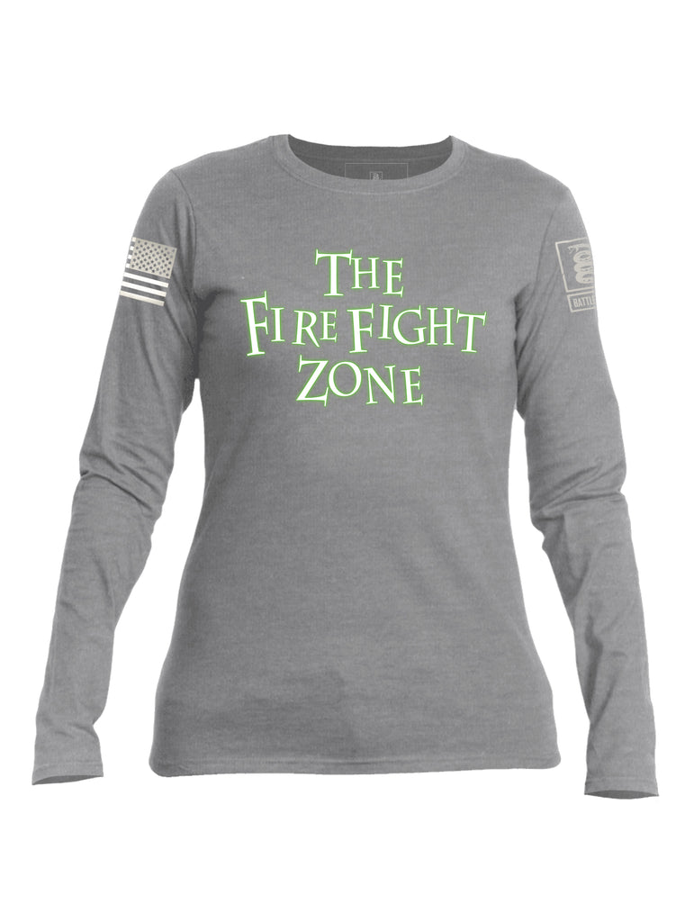 Battleraddle The Fire Fight Zone Womens Cotton Crew Neck Long Sleeve Sweatshirt