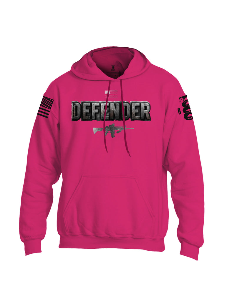 Battleraddle The Original Defender Black Sleeve Print Mens Blended Hoodie With Pockets