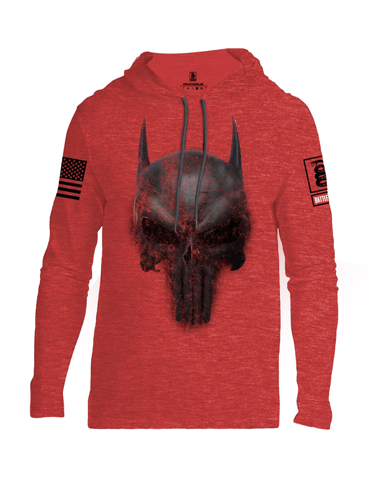 Battleraddle Mr. Vindicator Expounder Bat Black Sleeve Print Mens Thin Cotton Lightweight Hoodie