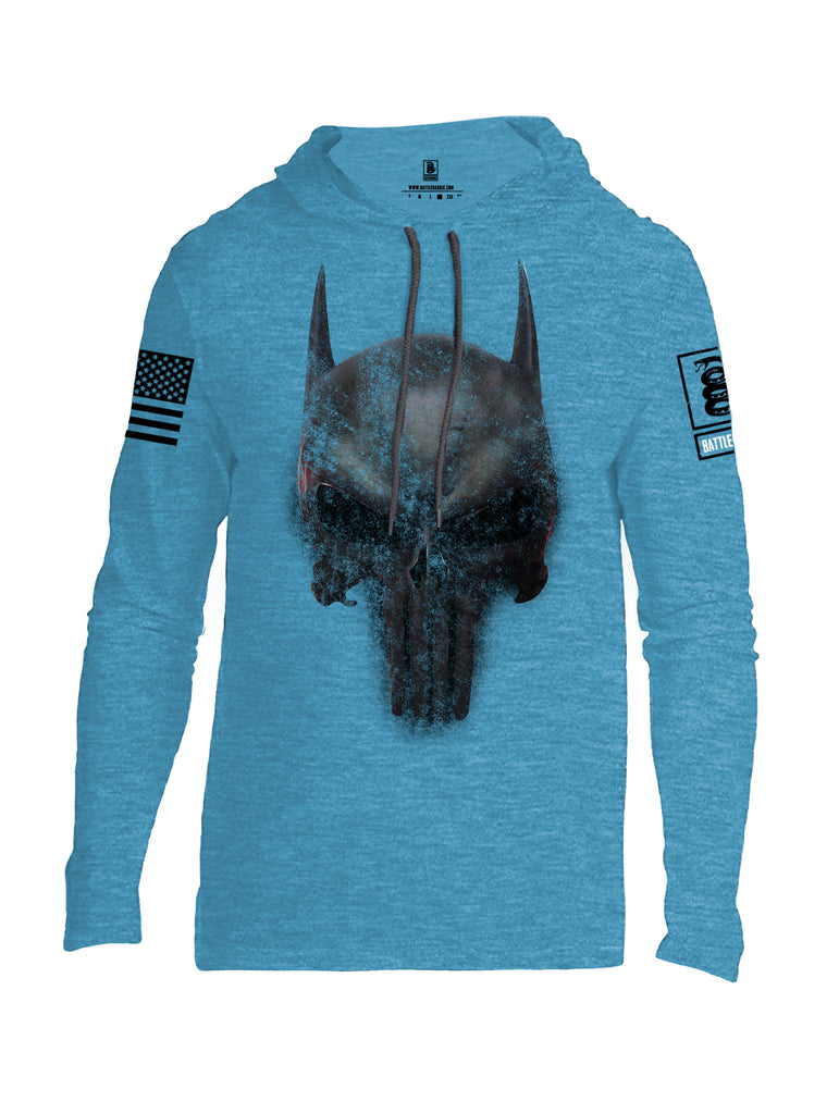 Battleraddle Mr. Vindicator Expounder Bat Black Sleeve Print Mens Thin Cotton Lightweight Hoodie