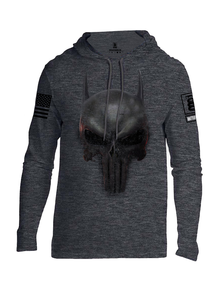 Battleraddle Mr. Vindicator Expounder Bat Black Sleeve Print Mens Thin Cotton Lightweight Hoodie