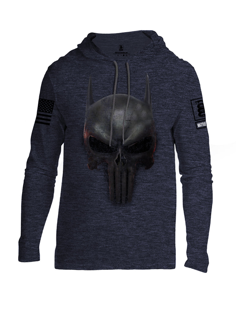 Battleraddle Mr. Vindicator Expounder Bat Black Sleeve Print Mens Thin Cotton Lightweight Hoodie