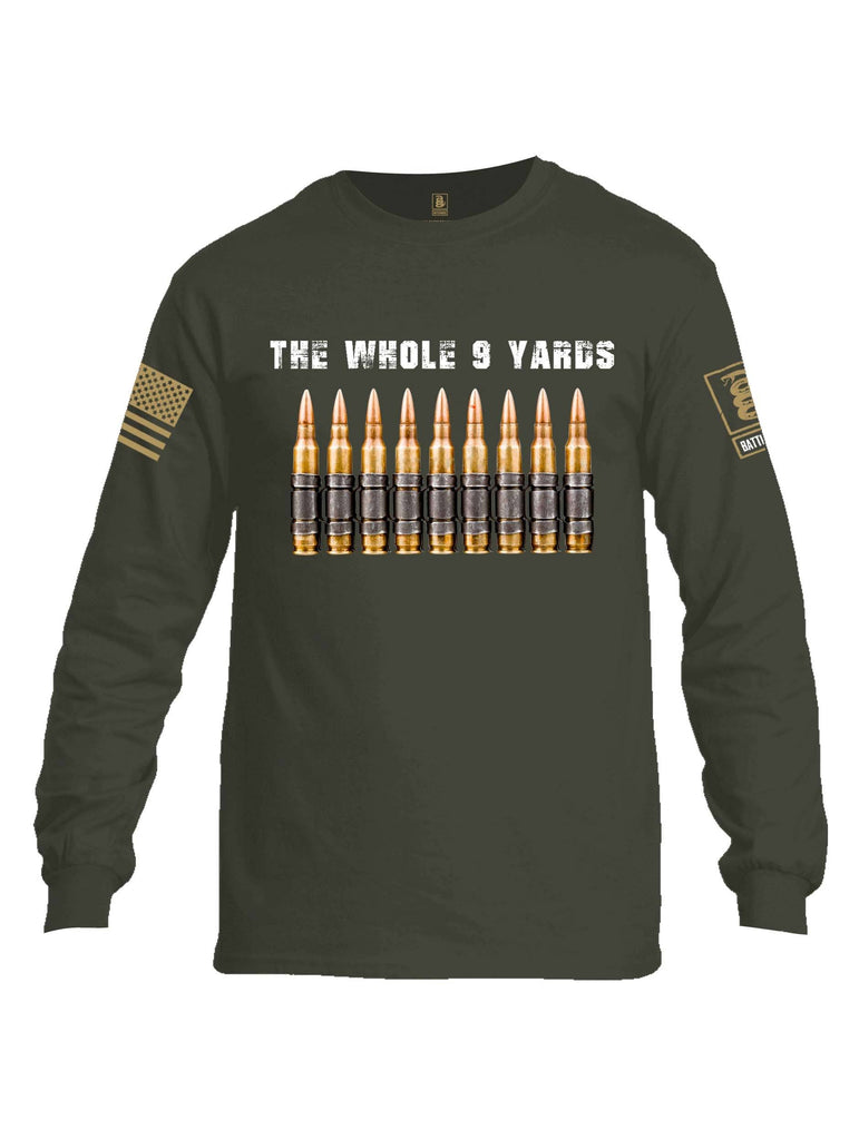 Battleraddle The Whole 9 Yards Brass Sleeve Print Mens Cotton Long Sleeve Crew Neck T Shirt shirt|custom|veterans|Men-Long Sleeves Crewneck Shirt