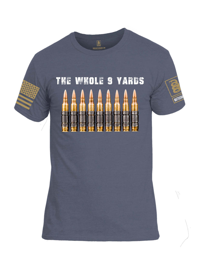 Battleraddle The Whole 9 Yards Brass Sleeve Print Mens Cotton Crew Neck T Shirt