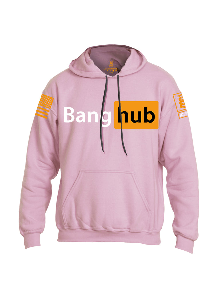 Battleraddle Bang Hub Orange Sleeve Print Mens Blended Hoodie With Pockets